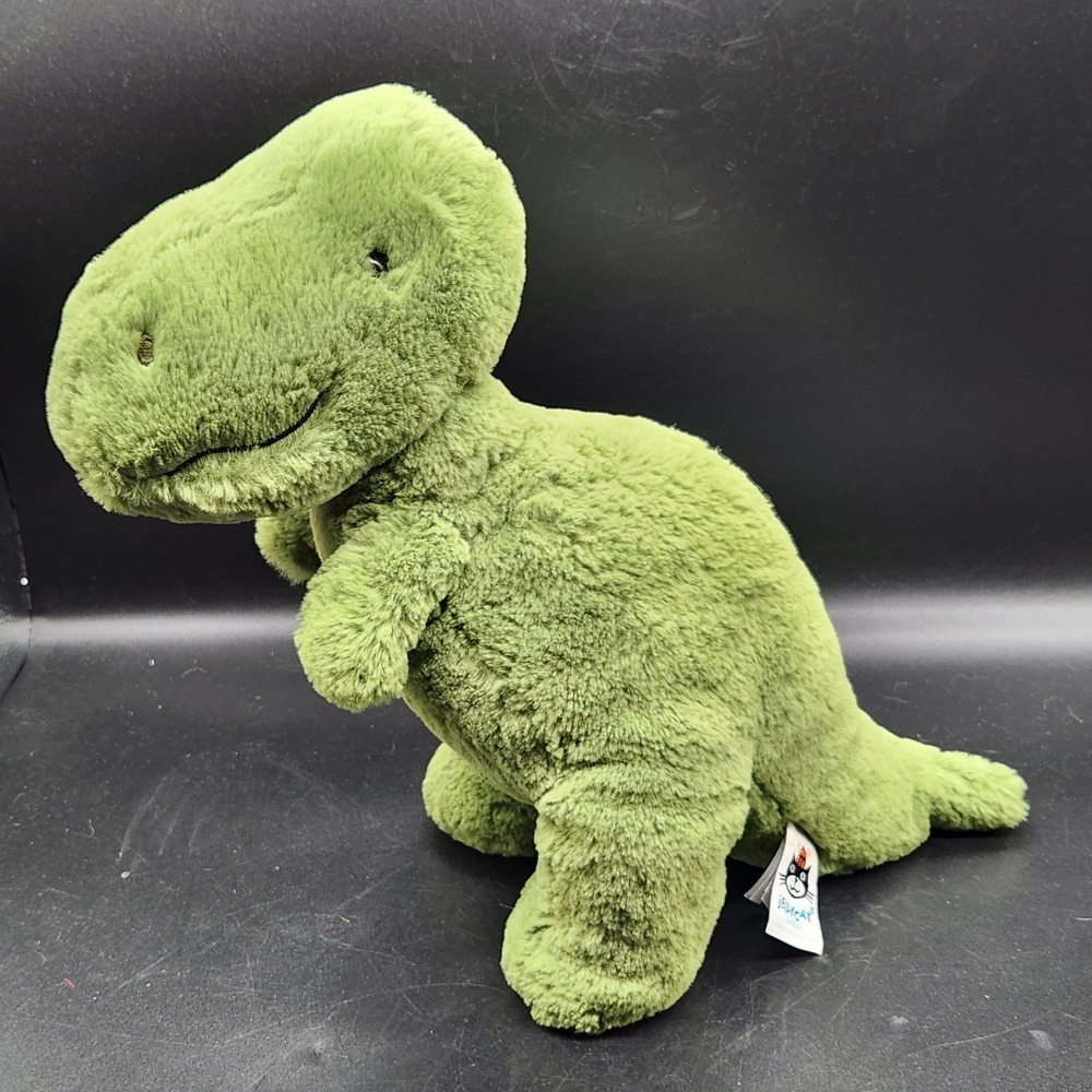 Jellycat London Dino Green T-Rex Dinosaur Plush Stuffed Animal 13"